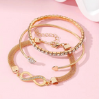 Set de 3 bracelets cœur et infini