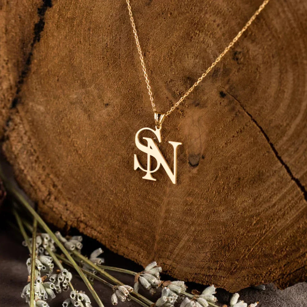 Collier monogramme personnalisé minimaliste