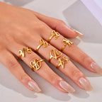 Bague ajustable initiale cursive