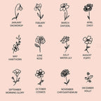 Bracelet chaîne fleur de naissance et pierre de naissance