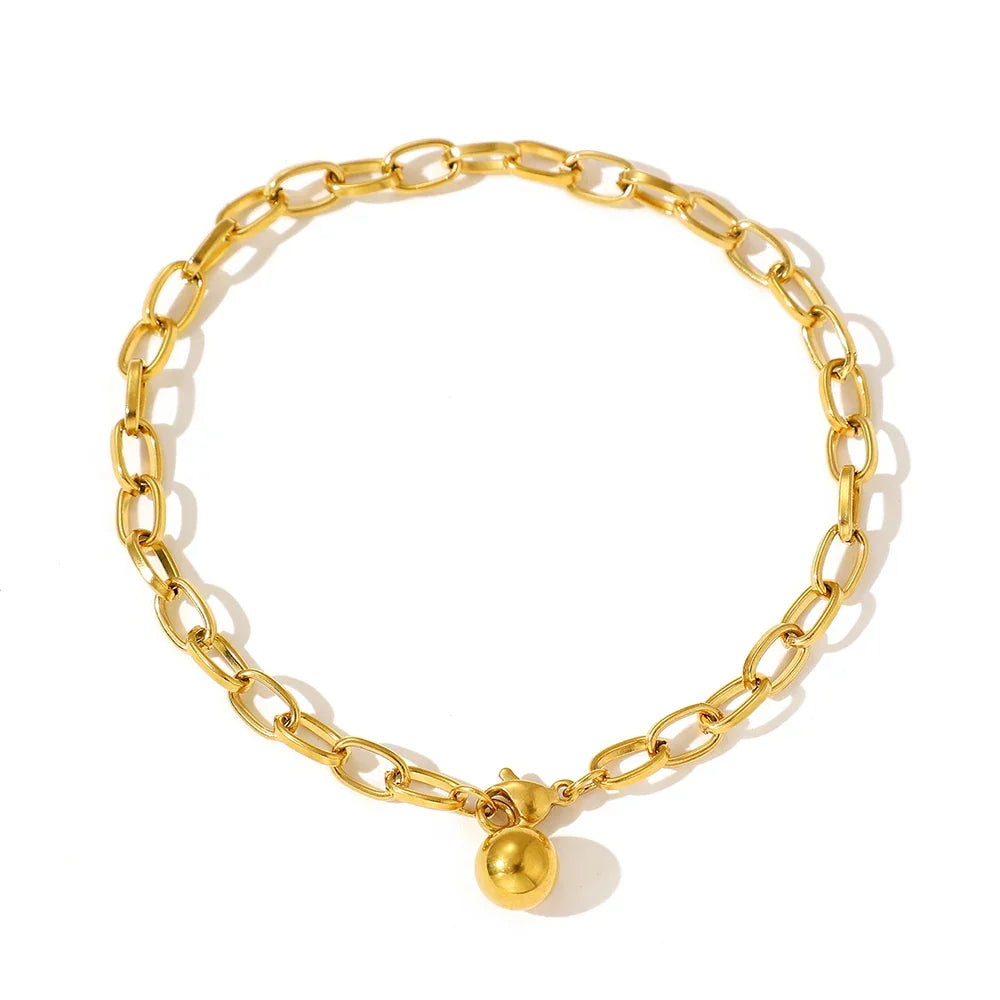 Bracelet à maillons trombone avec boule
