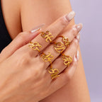 Bague ajustable initiale cursive