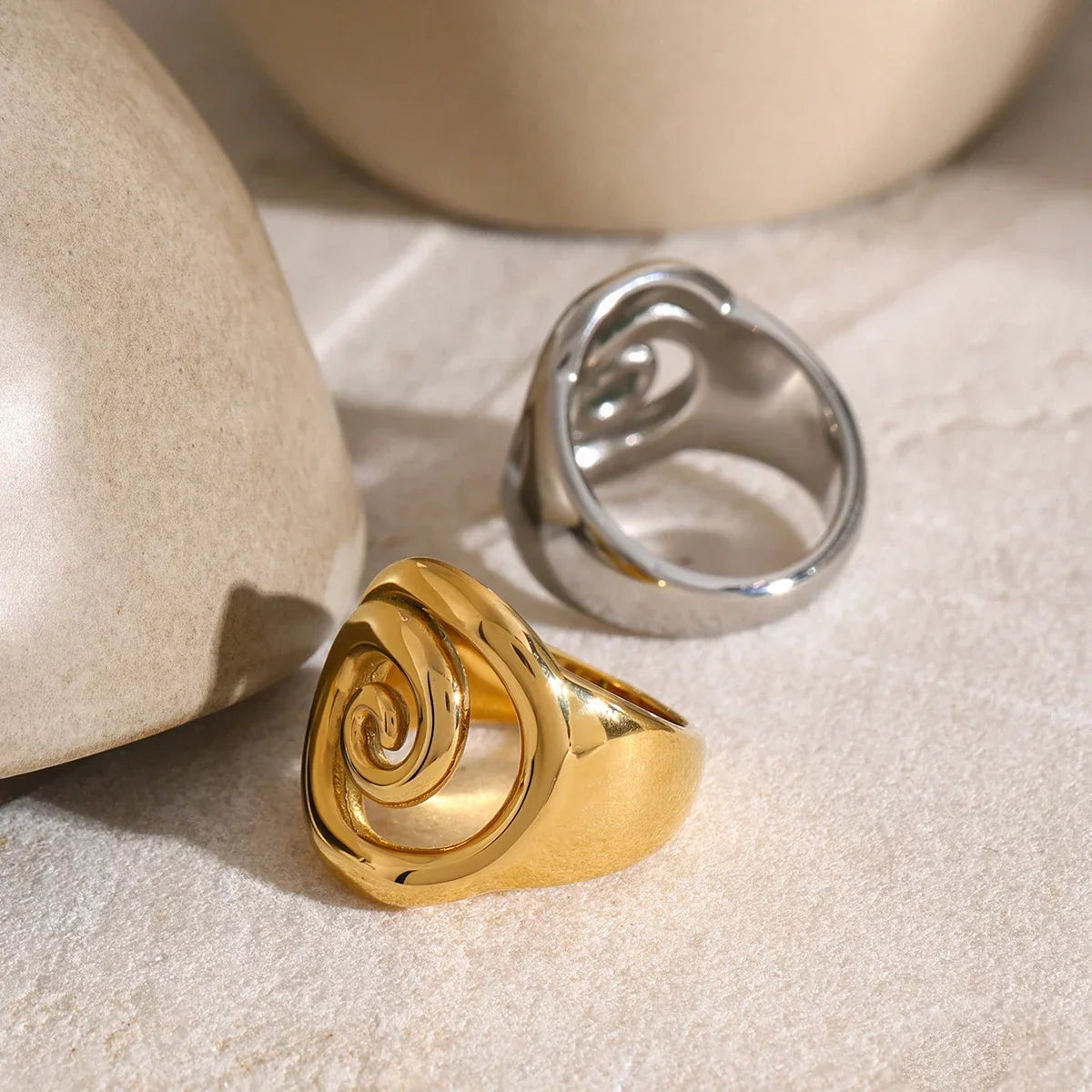 Bague Statement Spirale 18k