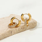 Boucles d'oreilles pendantes huggie diamant 18k
