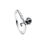 Bague étincelante motif soleil et lune