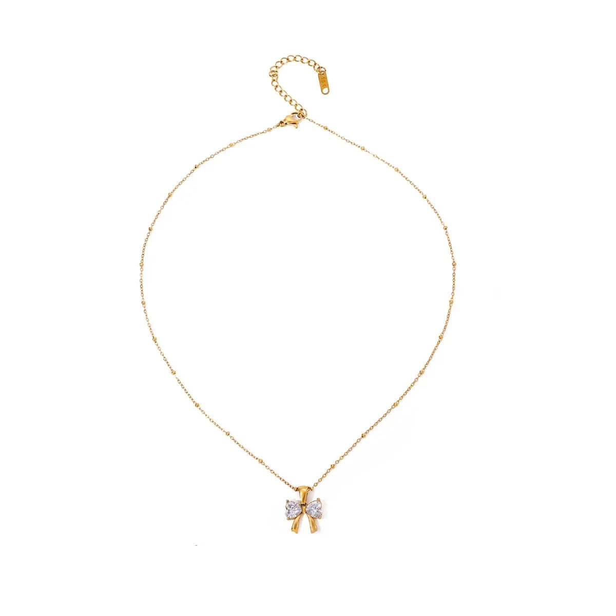 Collier nœud féminin délicat avec diamants
