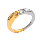 Bague maillons bicolore