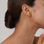 Boucles d'oreilles pompons perles dorées