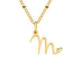 Collier initiale cœur et chaîne satellite