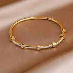 Bracelet jonc hexagonal diamanté