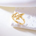 Bague ajustable initiale cursive