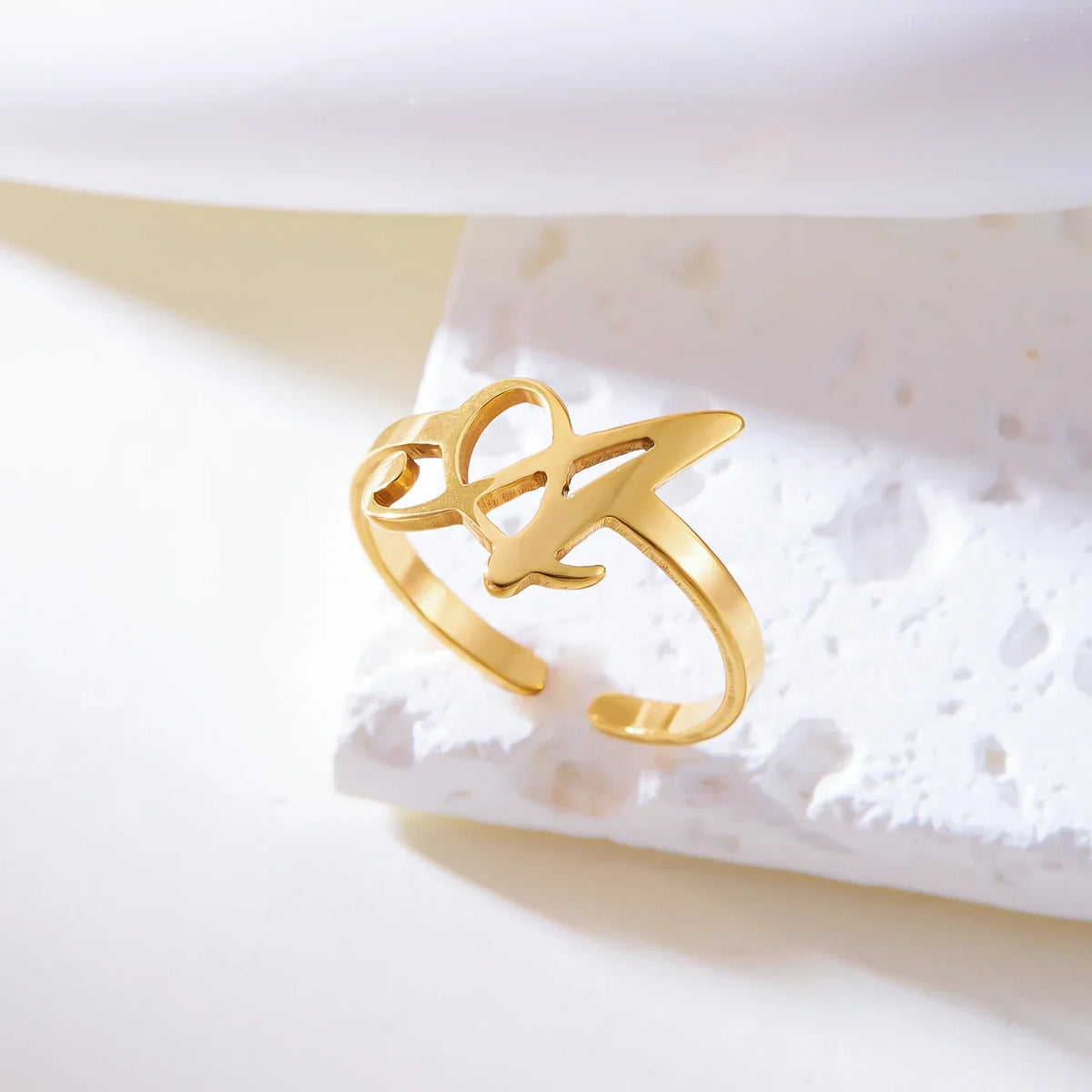 Bague ajustable initiale cursive