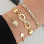Set de 3 bracelets cœur et infini