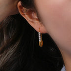 Boucles d'oreilles épingle à nourrice perle 18k