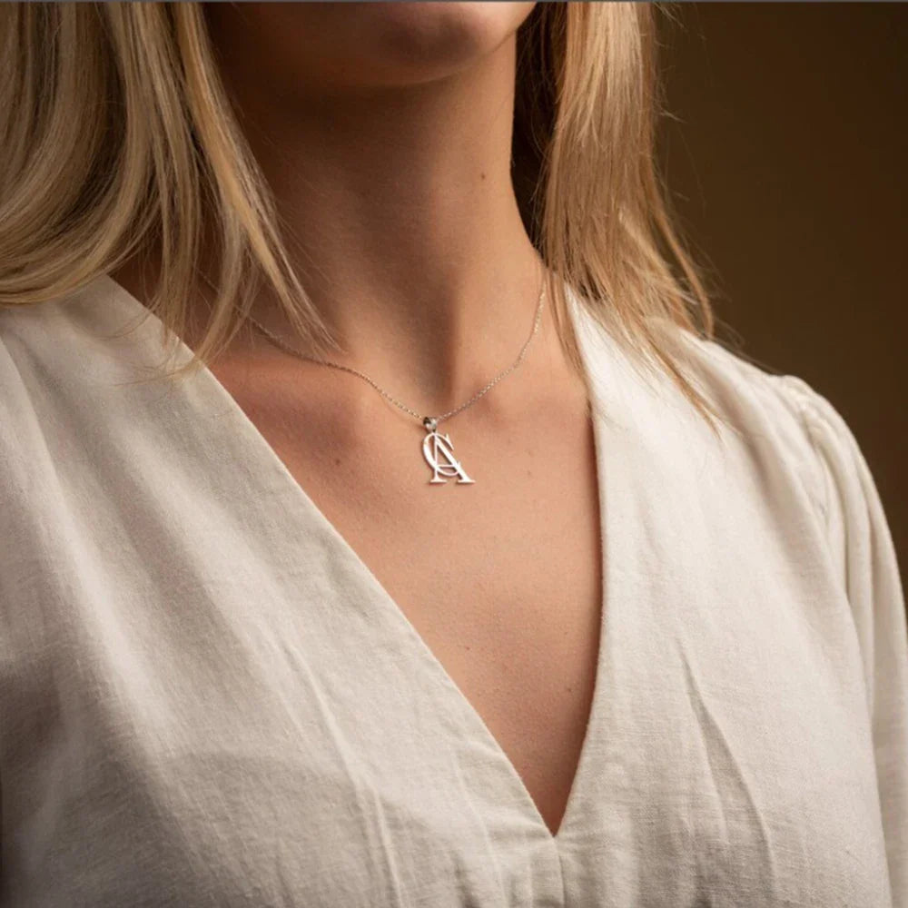 Collier monogramme personnalisé minimaliste
