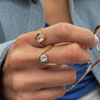 Bague torsadée irrégulière diamant 18k