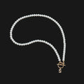 Collier perles avec initiale plaqué or 18K