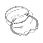 Set de 3 bracelets cœur et infini