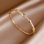 Bracelet jonc hexagonal diamanté