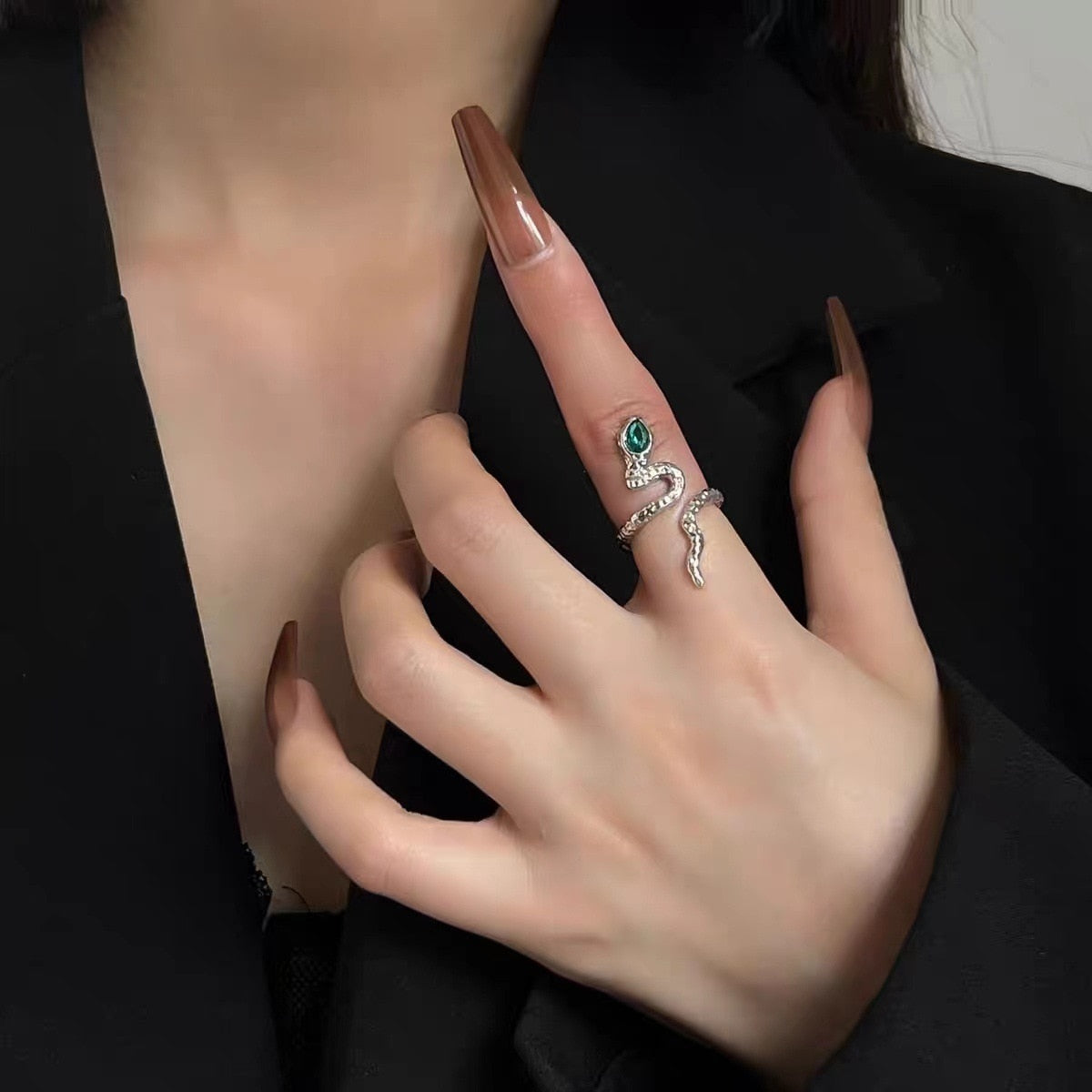 Bague serpent ajustable
