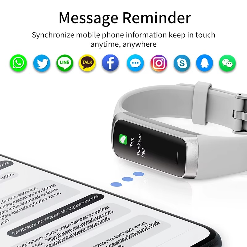 Montre connectée de fitness étanche avec suivi de santé