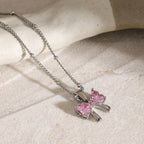 Collier nœud féminin délicat avec diamants