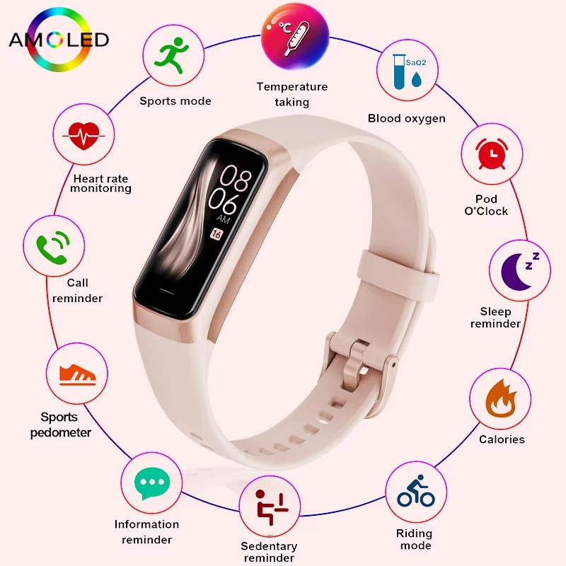 Montre connectée de fitness étanche avec suivi de santé