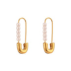 Boucles d'oreilles épingle à nourrice perle 18k