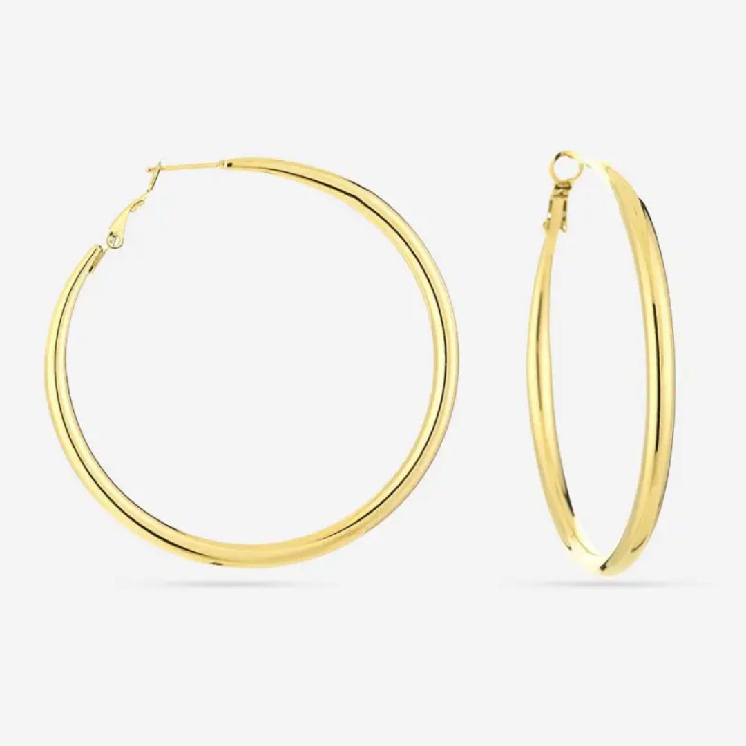 Boucles d'Oreilles Créoles Dorées (60 mm)