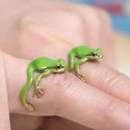 Ensemble bague et boucles d'oreilles grenouille