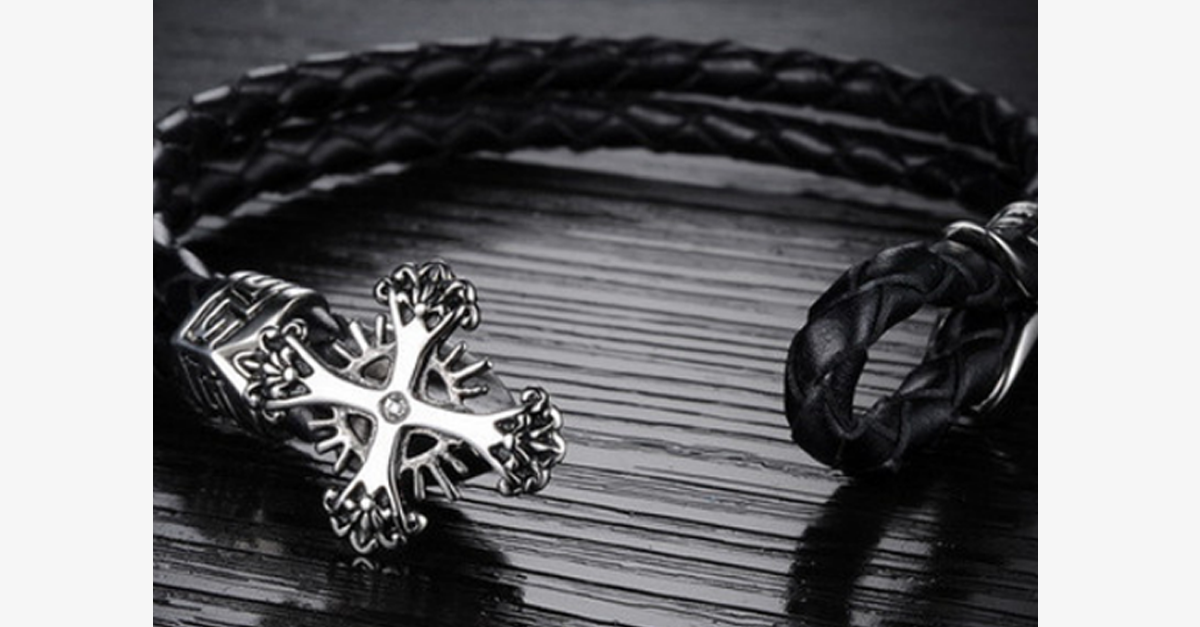 Bracelet croix vintage pour homme