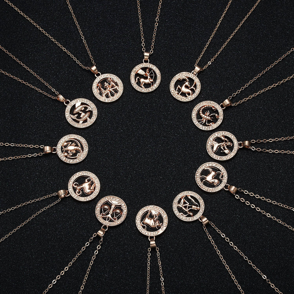 Collier animal du zodiaque en or rose