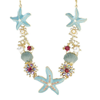 Collier perles, coquillage et étoile de mer