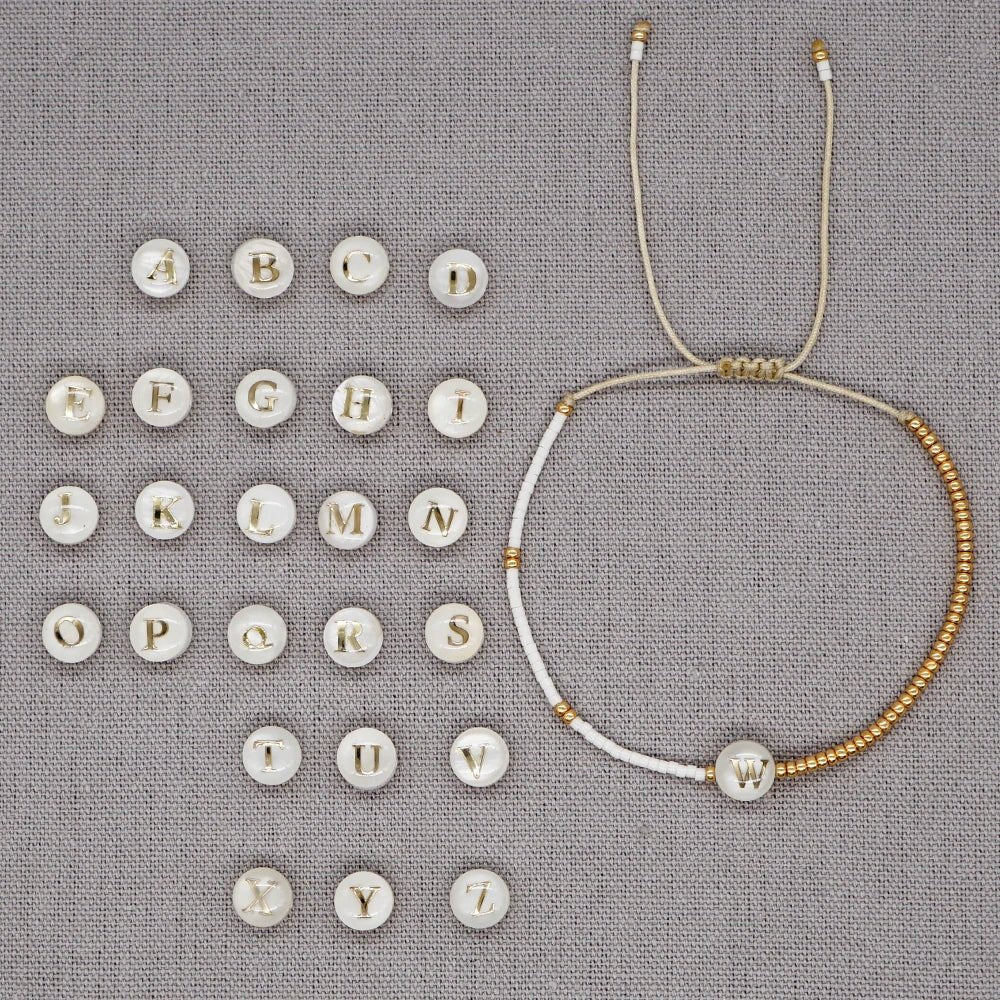 Bracelets de perles bohèmes avec initiale