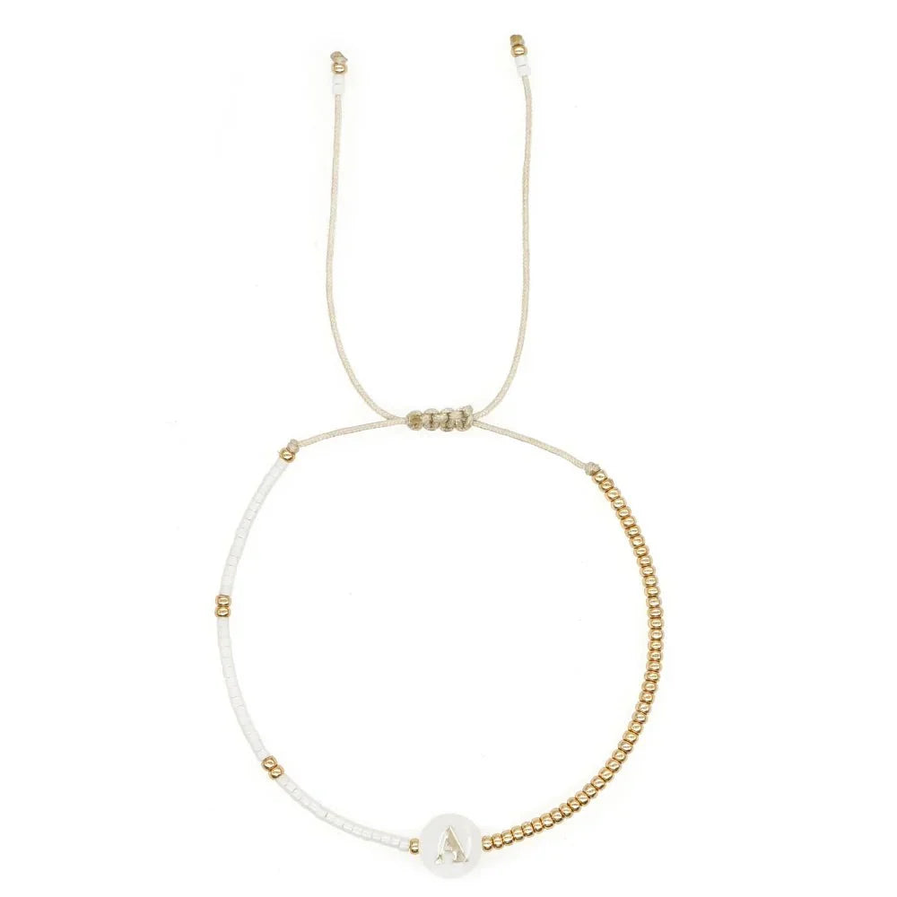 Bracelets de perles bohèmes avec initiale