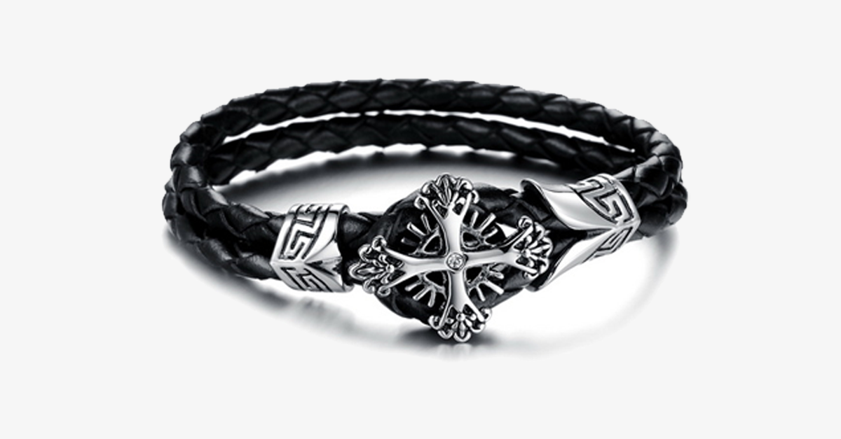 Bracelet croix vintage pour homme