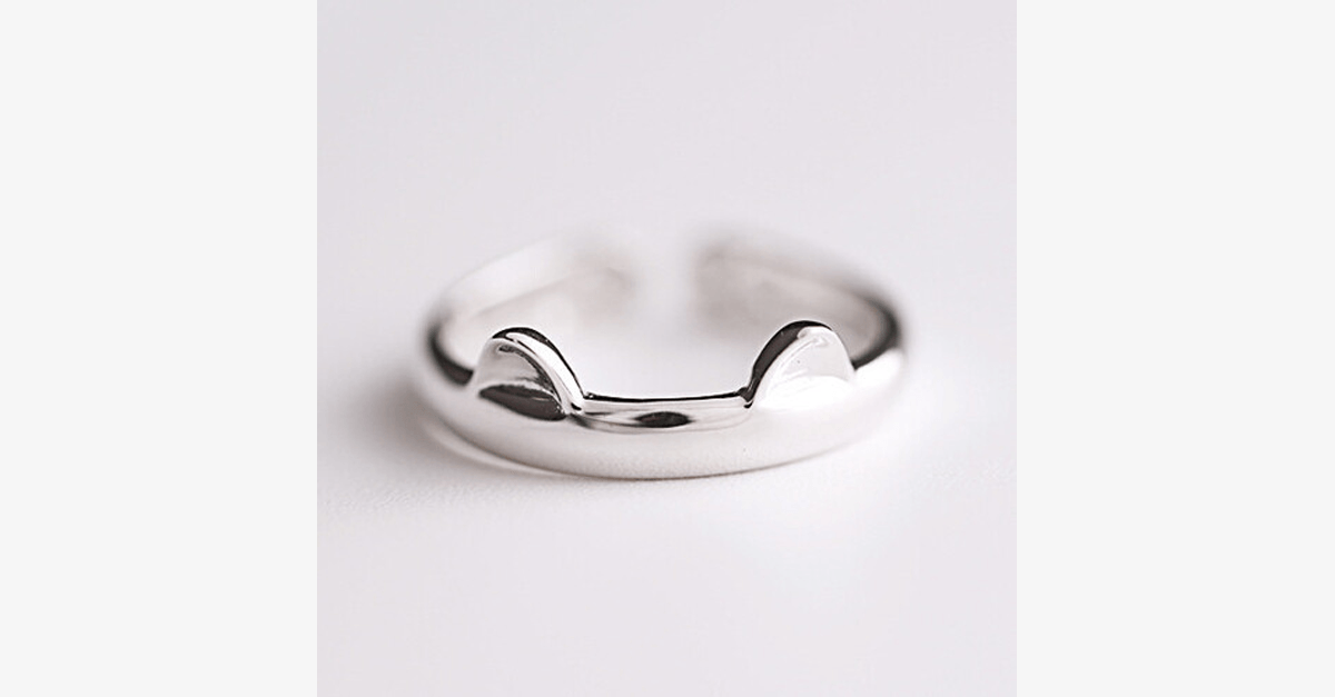 Bague chat en acier inoxydable