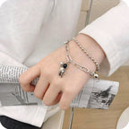Ensemble de bracelets magnétiques cœur astronaute pour couples