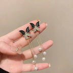 Boucles d'oreilles pendantes papillon