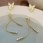 Boucles d'oreilles pendantes papillon