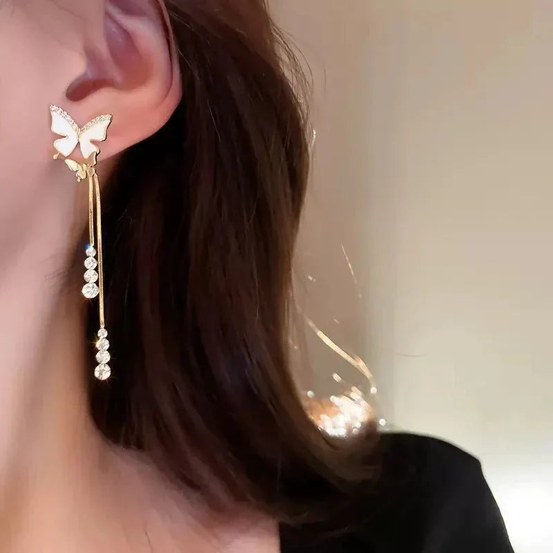 Boucles d'oreilles pendantes papillon