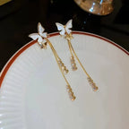 Boucles d'oreilles pendantes papillon