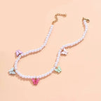 Collier Ras-de-cou Papillon Coloré Délicat
