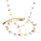 Parure bracelet et collier cristaux