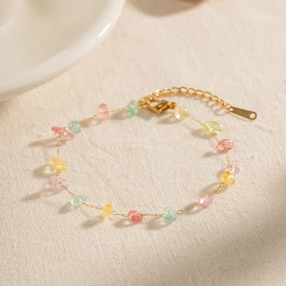 Parure bracelet et collier cristaux