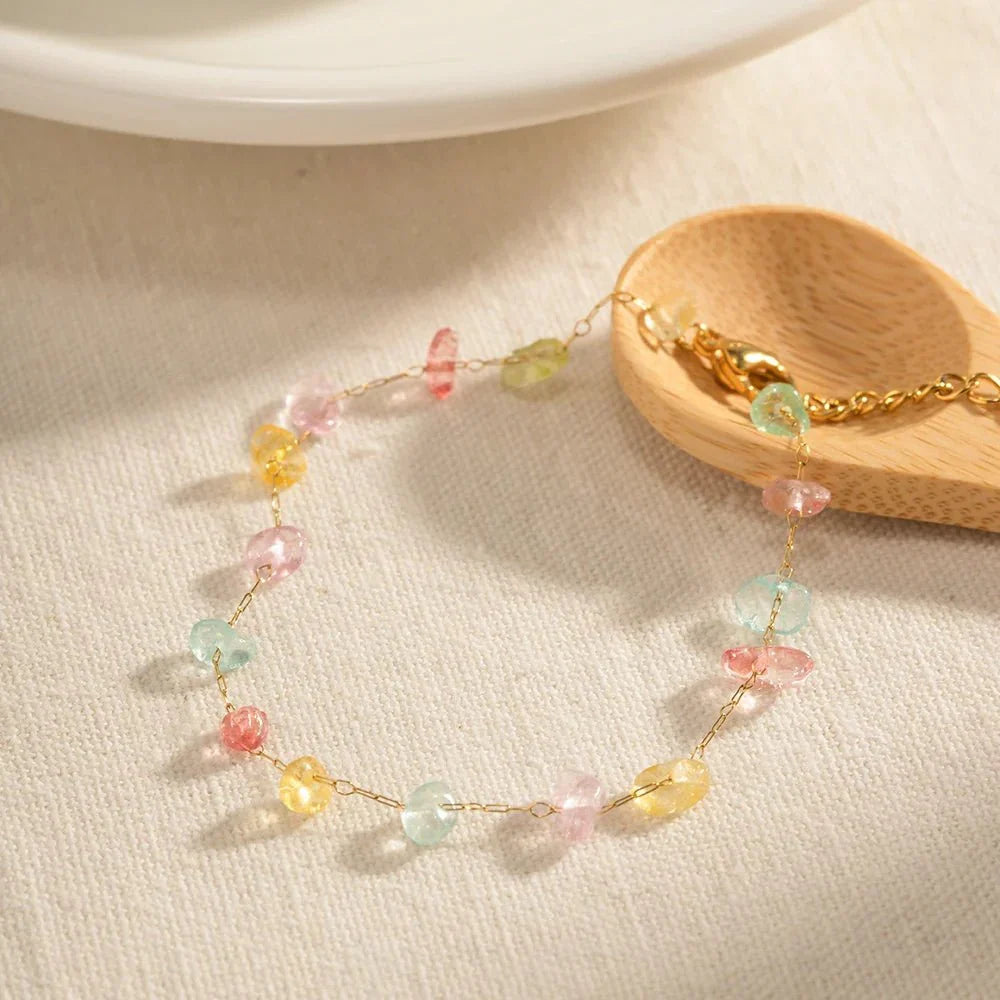 Parure bracelet et collier cristaux