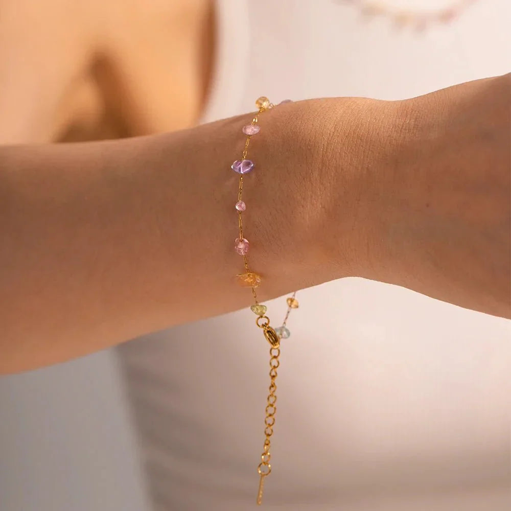 Parure bracelet et collier cristaux