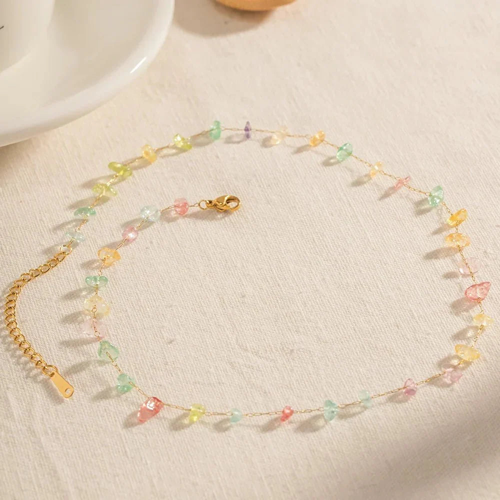 Parure bracelet et collier cristaux