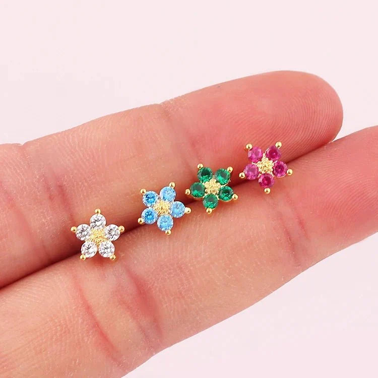 Bracelet et Boucles d'oreilles Floraux Diamantés Délicats