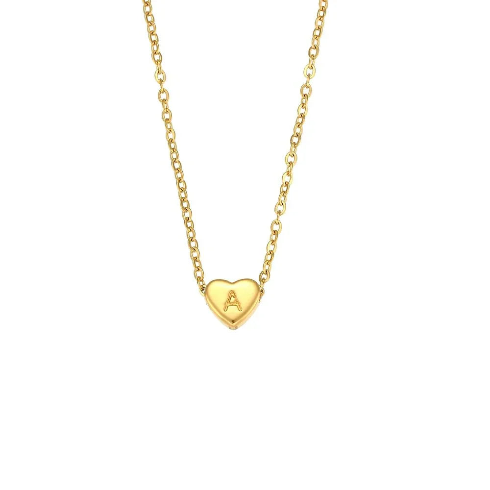 Collier initiale cœur minimaliste Dainty
